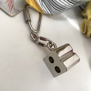 Vintage Loewe B charm keychain